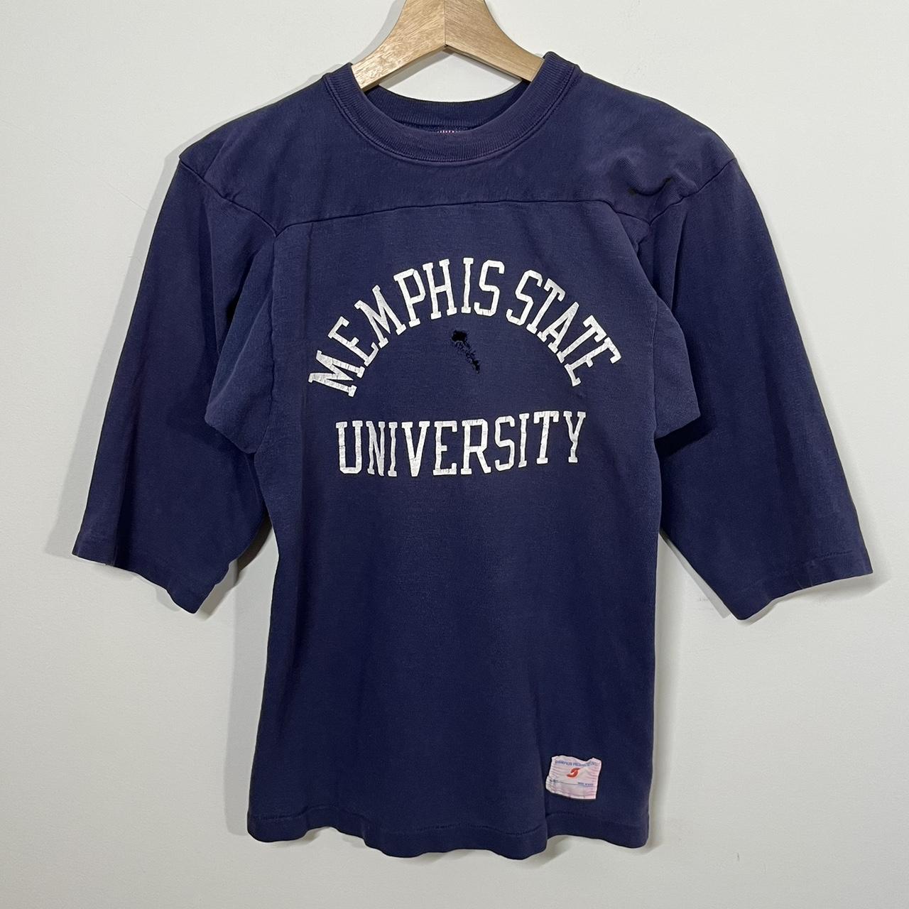 Vintage Champion Blue Bar T Shirt Memphis State...