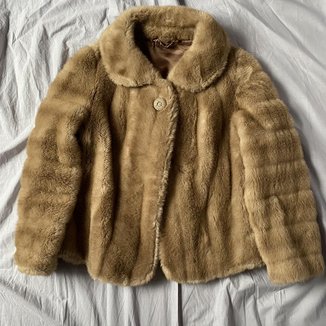 Debenhams Women s Light Brown Faux Fur Coat Size. Depop