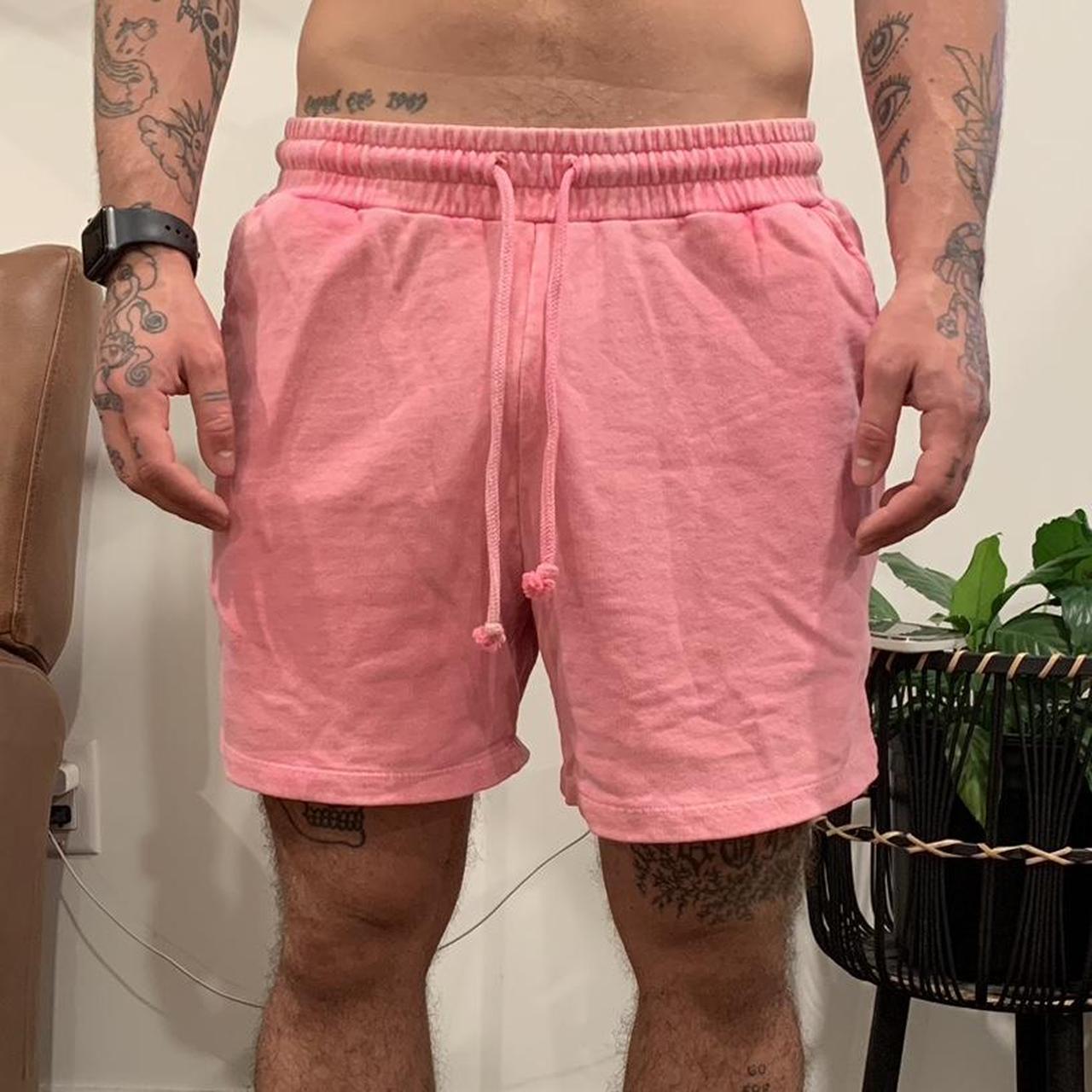 Pink Shorts Sweatpant material Cotton W 34 M Depop