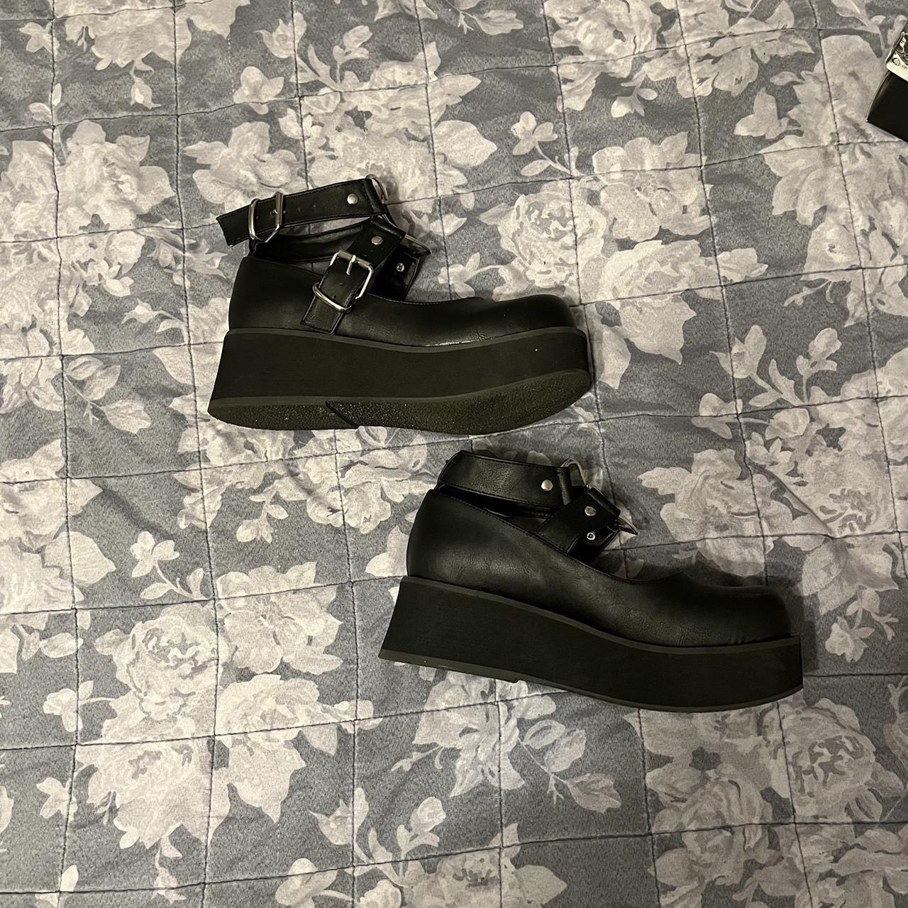 Zapatos Tacon Ancho Zapatos Mary Jane Demonia Sprite-01 Negro - Main Image