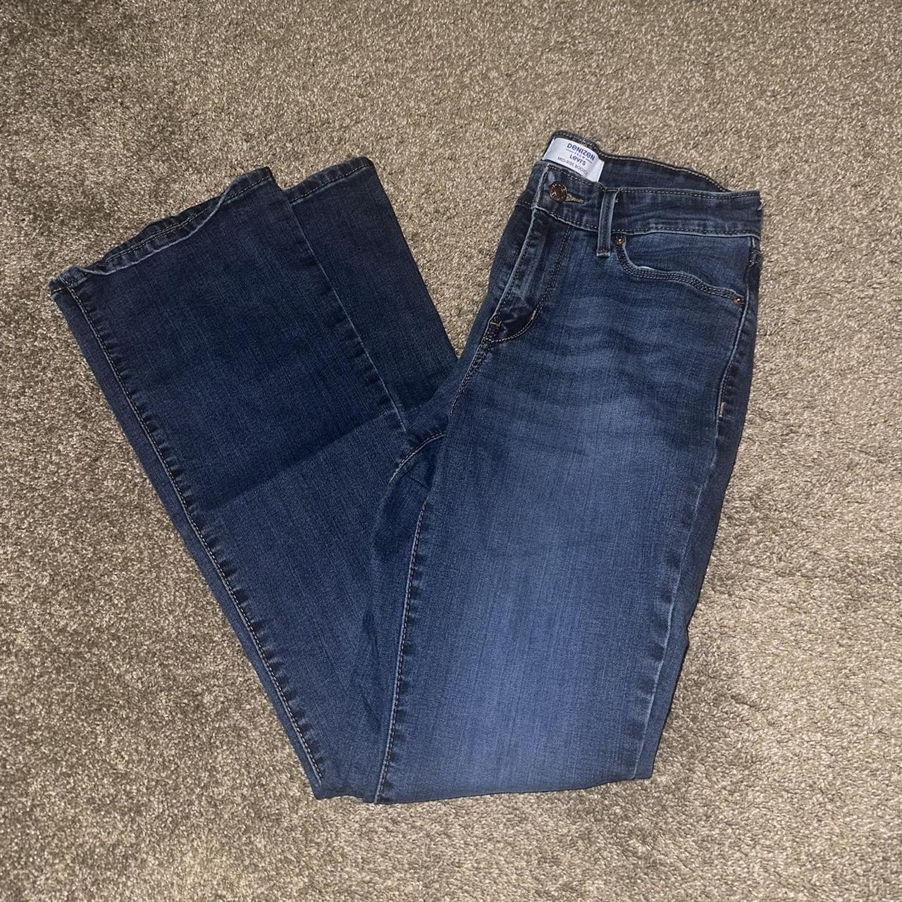 Dark blue low rise bootcut Levi jeans! Size 4, fits... - Depop