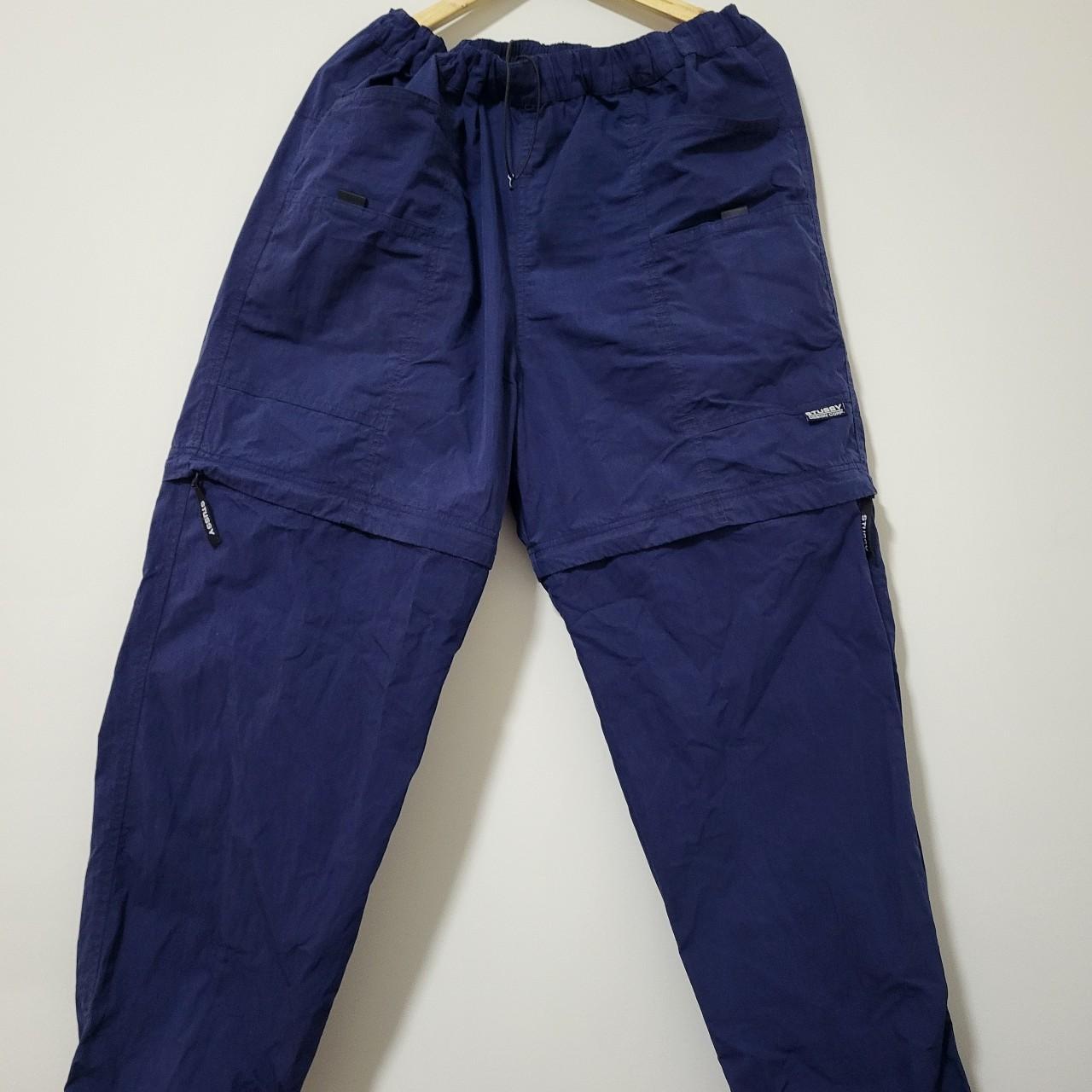 Stussy Navy Convertable Cargos - Adjustable Elastic... - Depop