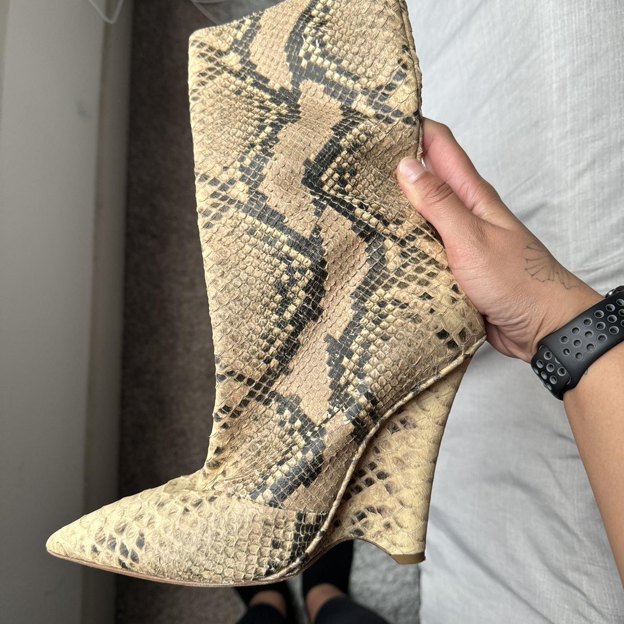 Yeezy snake print fashion boots