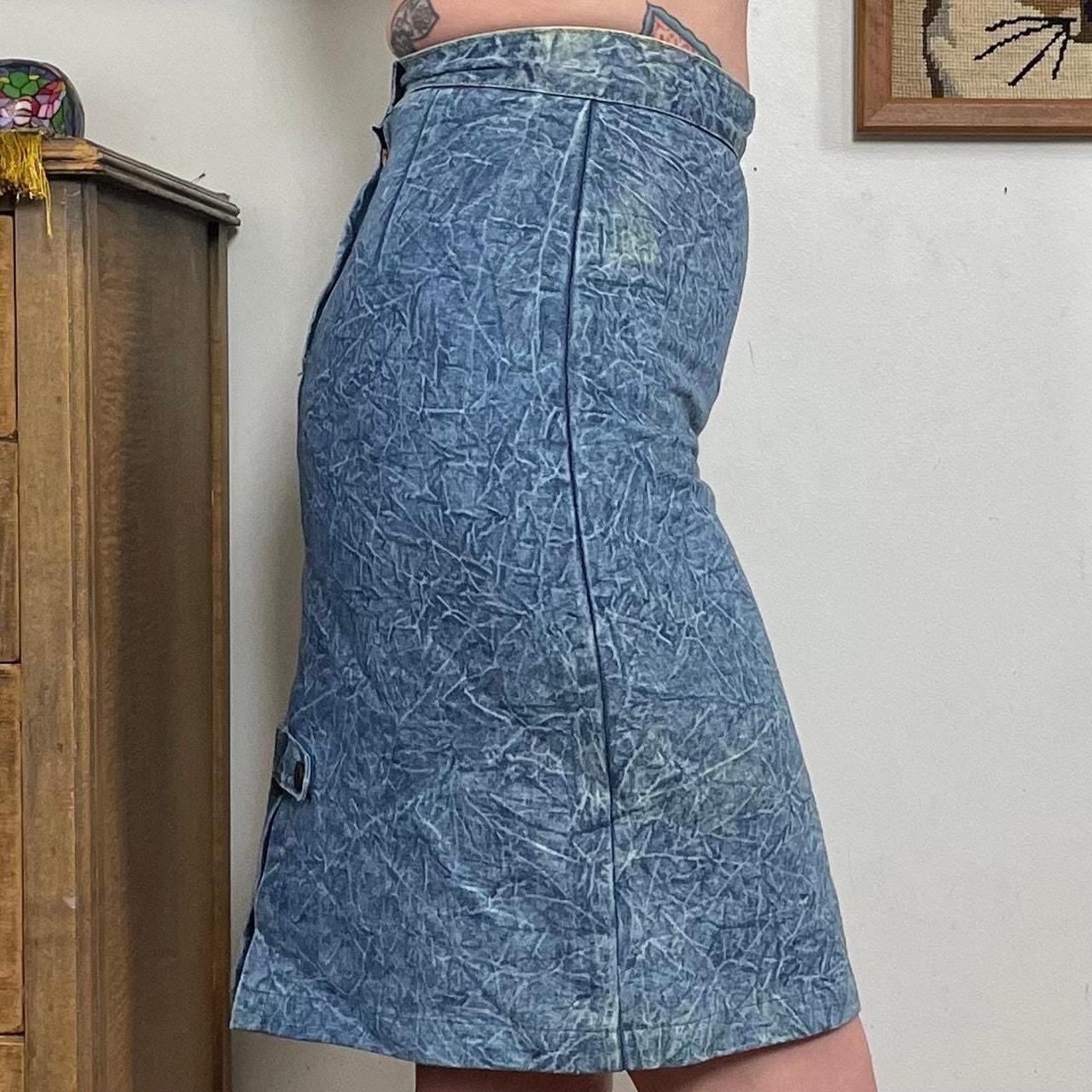 【Anyone more】Toy Vintage Washing Denim Skirt 90's Vintage Medium Wash Denim 100% Cotton High Waisted