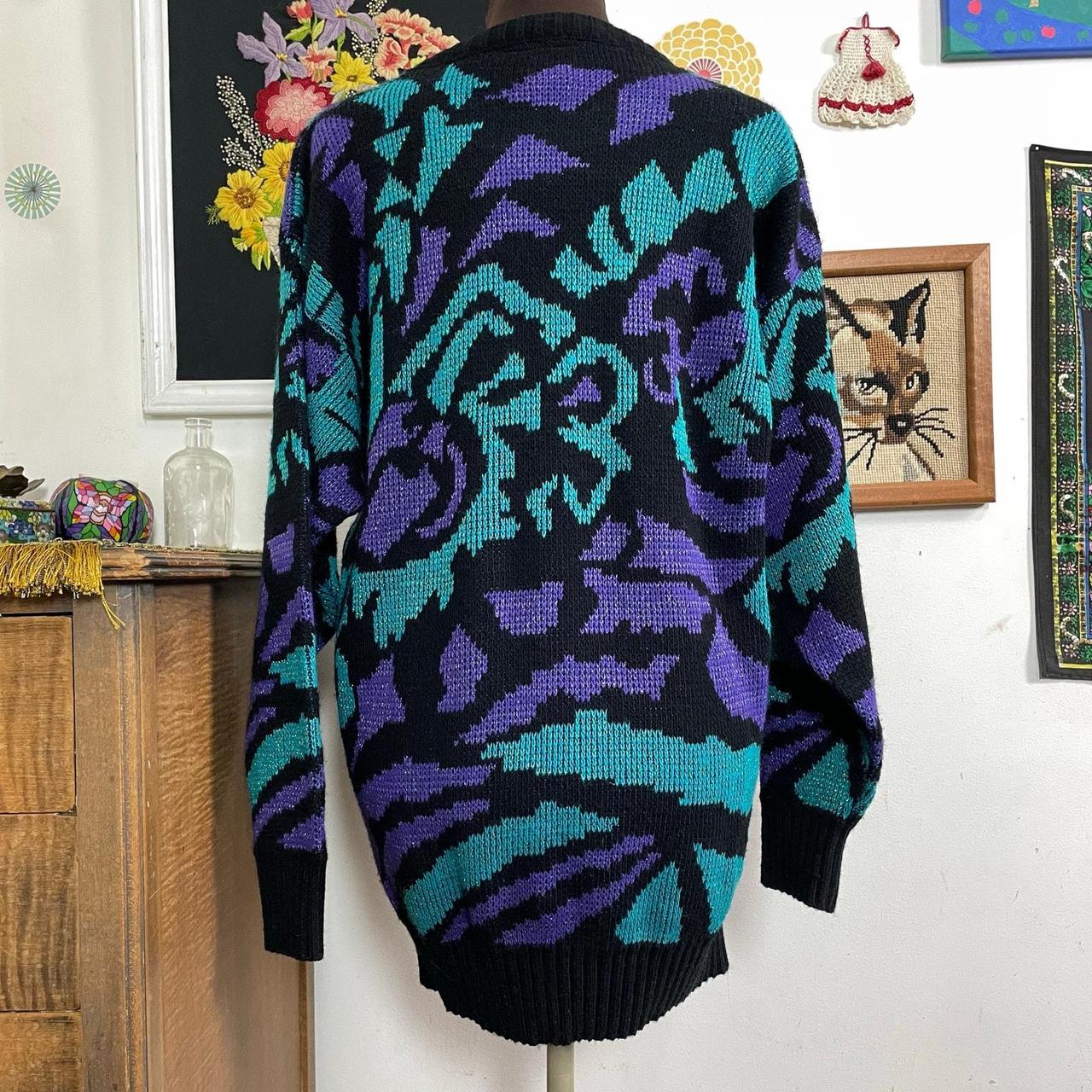 Vintage Women's Sweater - Blue/Purple - L – Vinta… - image 7