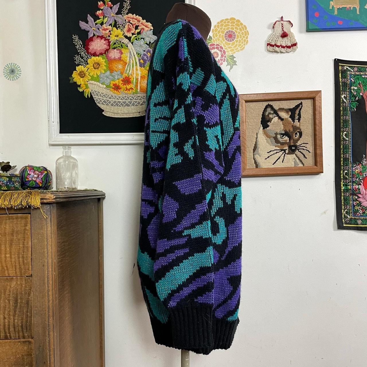 Vintage Women's Sweater - Blue/Purple - L – Vinta… - image 6