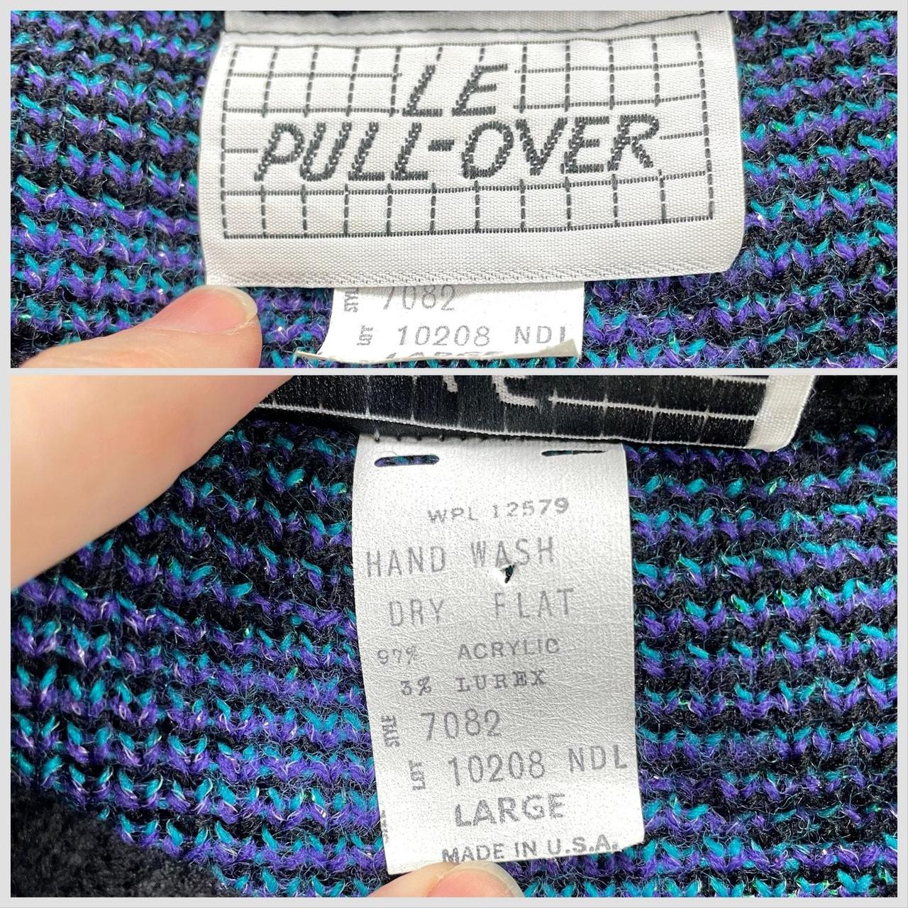 Vintage Women's Sweater - Blue/Purple - L – Vinta… - image 8