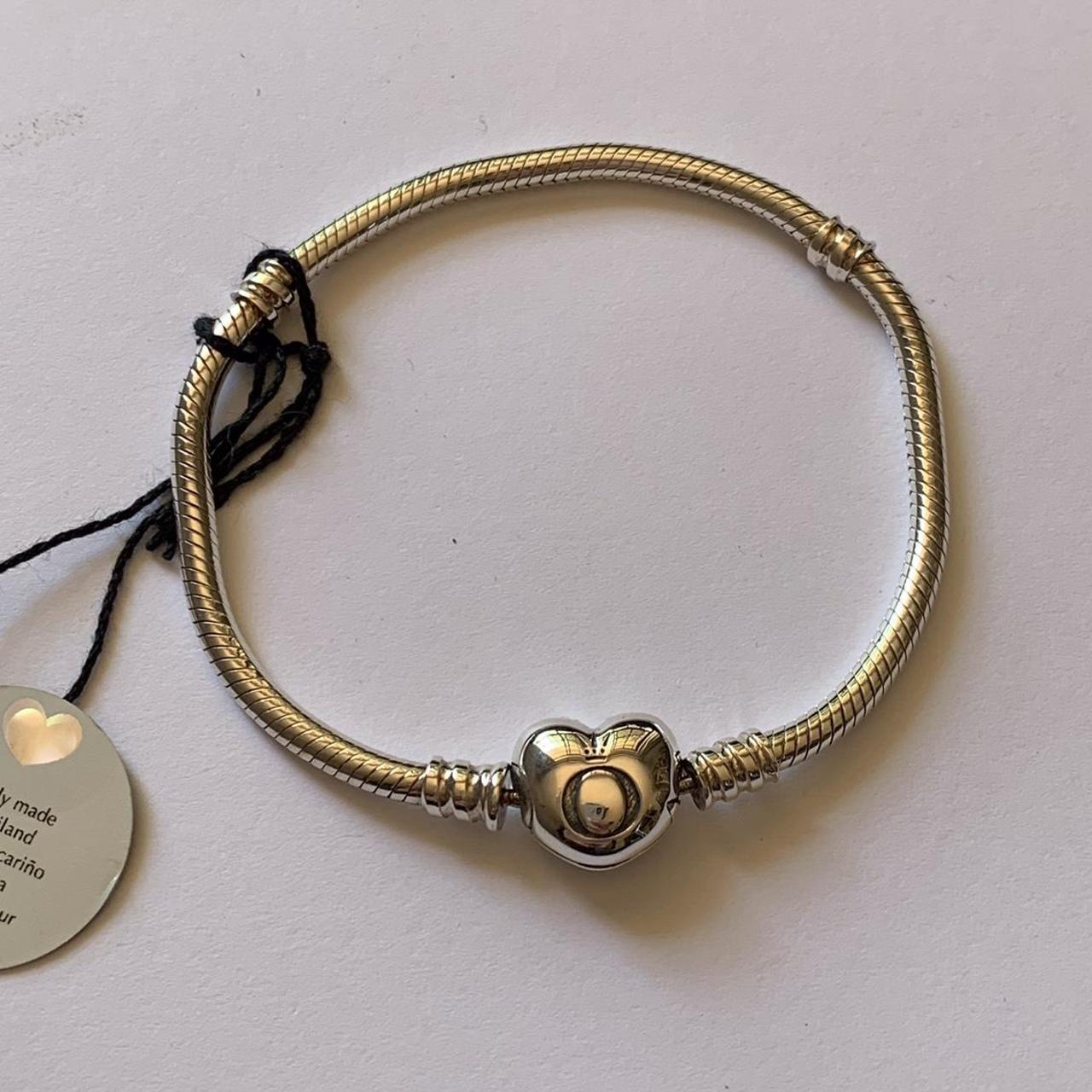 PANDORA sterling silver heart clasp bracelet 🤍 Brand... - Depop