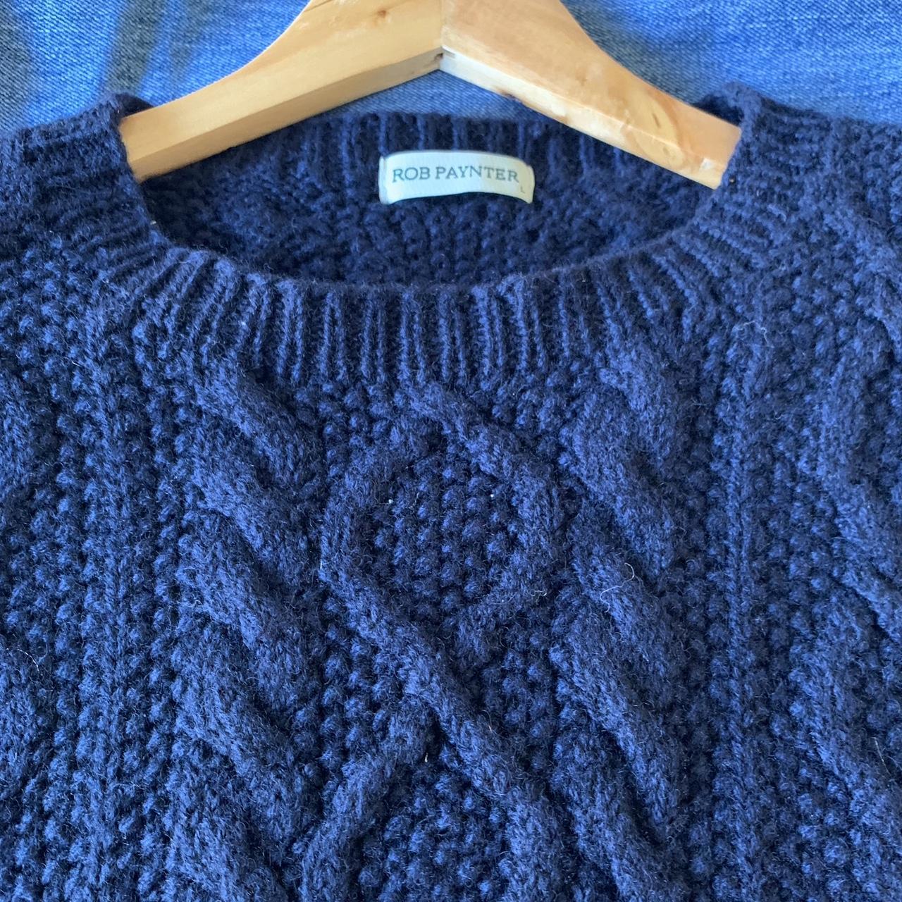 Stunning 100% wool navy knit jumper ‘Rob Paynter’... - Depop