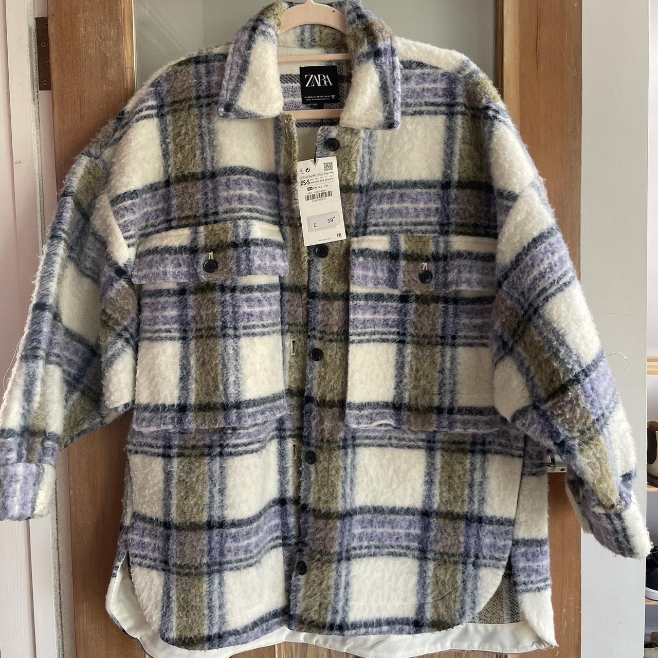 Shacket Zara Oversized Checked Overshirt Trf CHECK SHIRT WITH