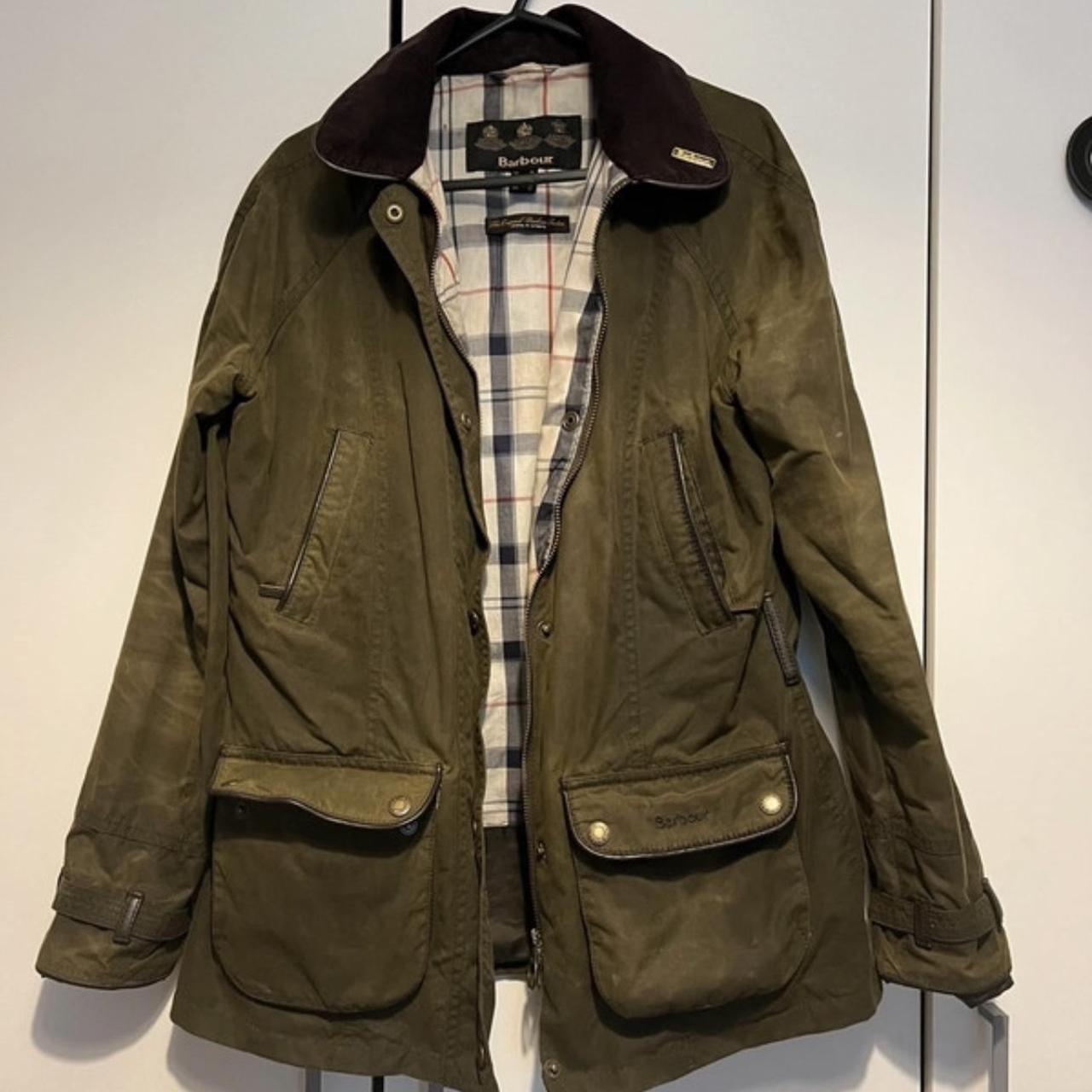Barbour Wax Jacket Size 10 Fitted Belt loops but... Depop