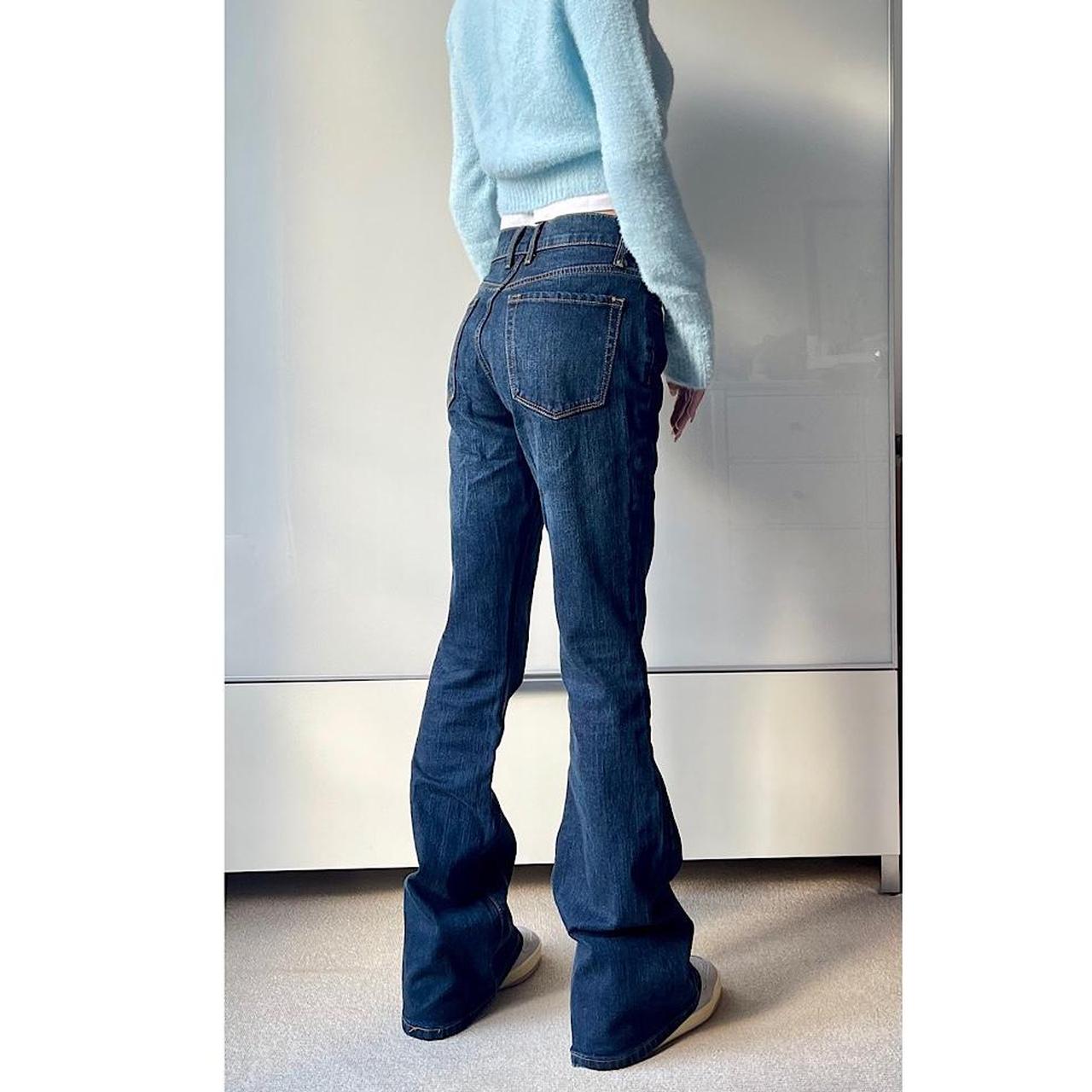 Brandy Melville dark blue fitted flared Depop