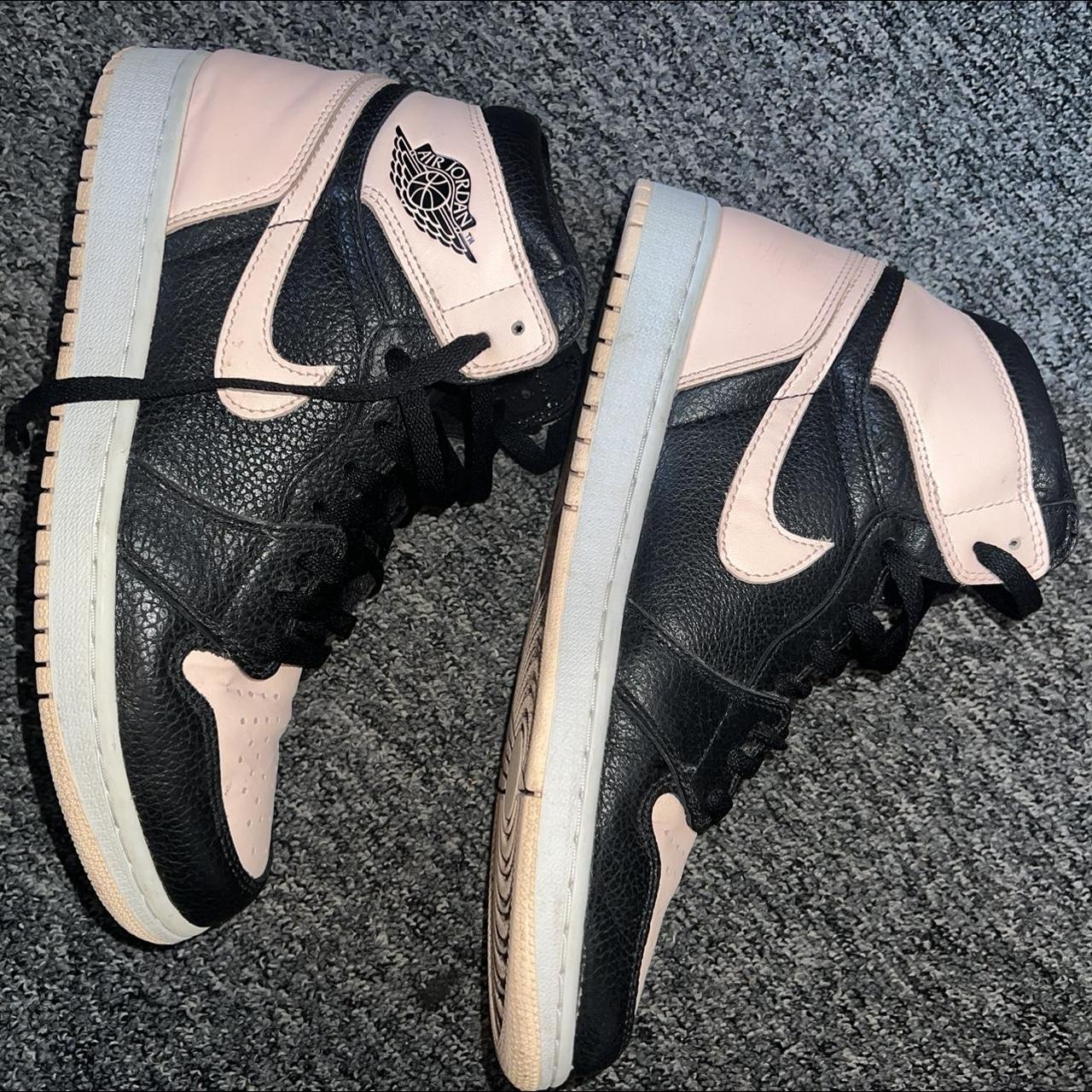 black and neon pink jordans