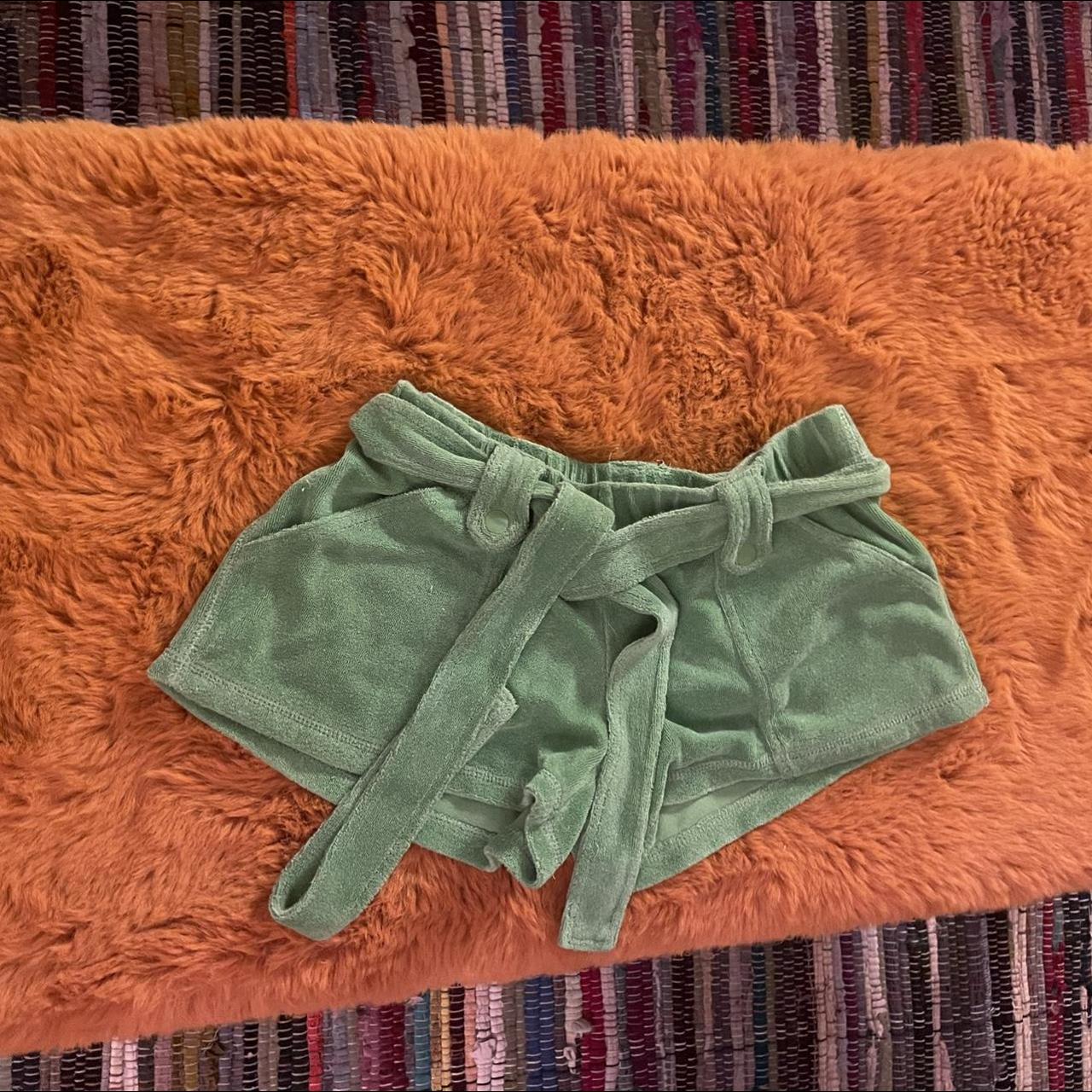 Green terry cloth Juicy couture booty shorts #y2k...