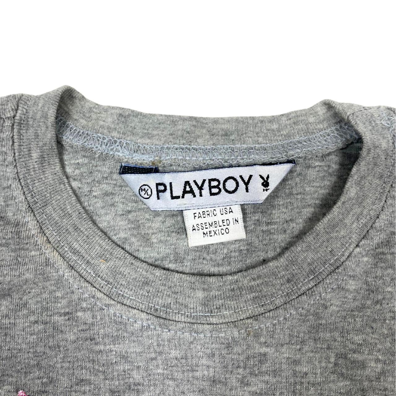 Vintage 2000s Y2k Playboy Gray Baby Tee. No flaws.... - Depop