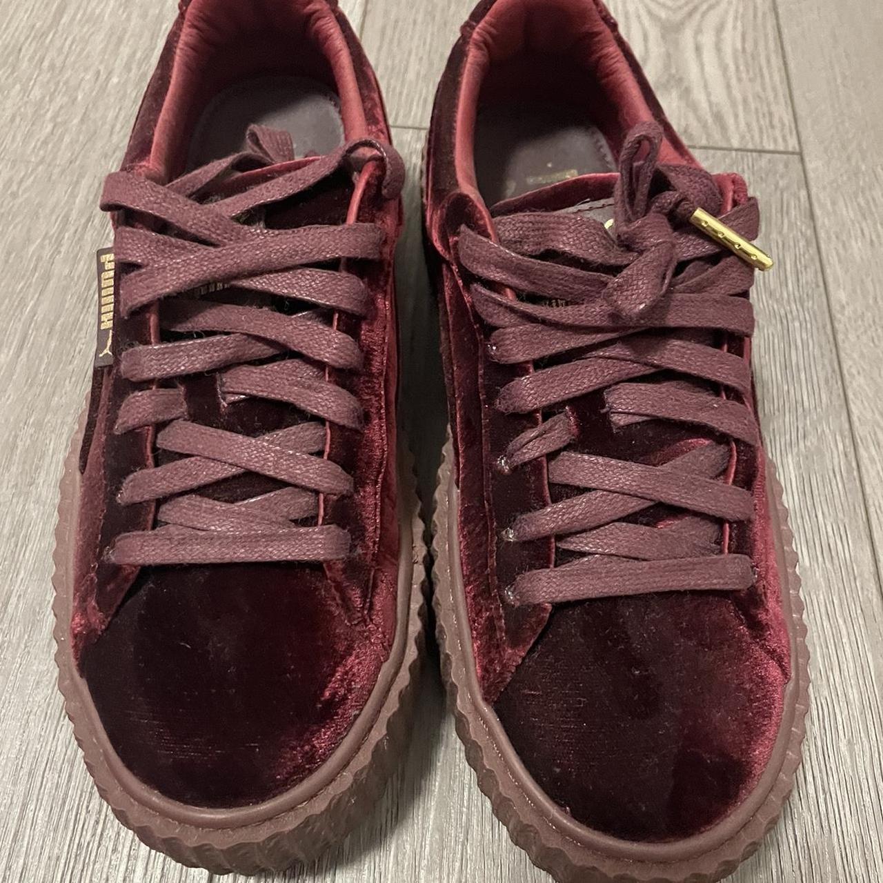 Burgundy velvet cheap puma creepers