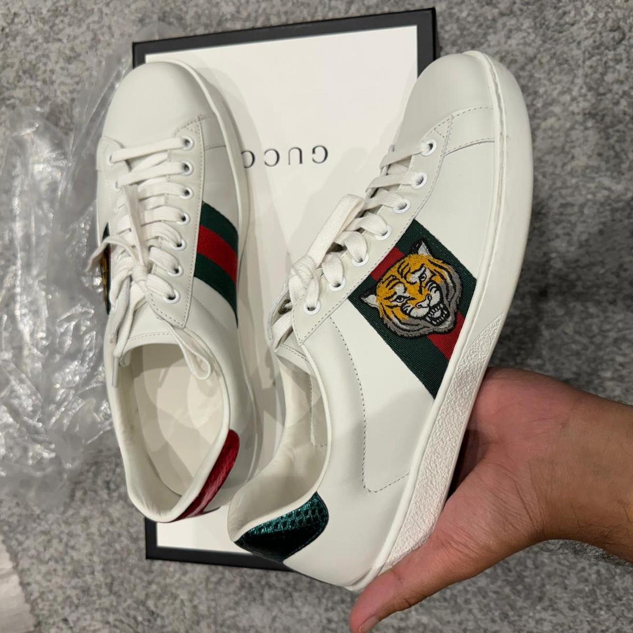 Gucci Ace Tiger Leather Trainers