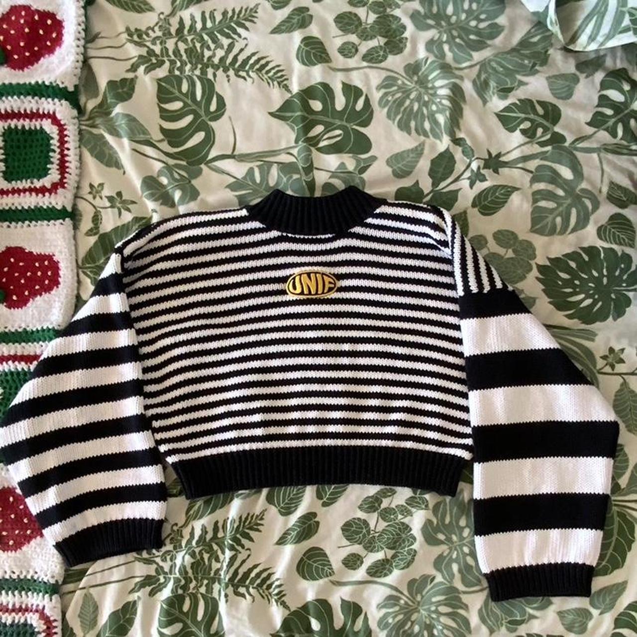 Unif black and outlet white sweater