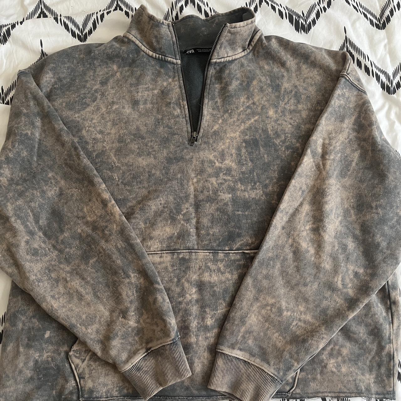 Zara 1 4 zip sweatshirt with marble wash Really nice