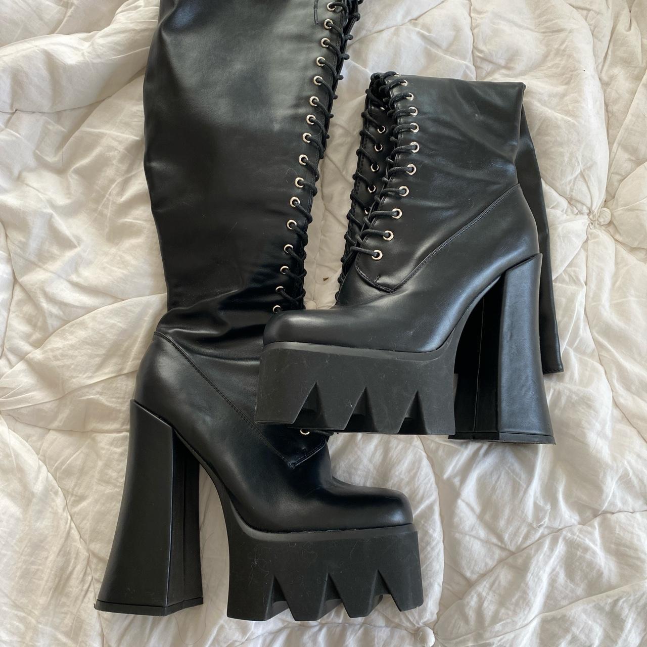 LAMODA Queen Vegan Leather Boots Perfect Condition... - Depop