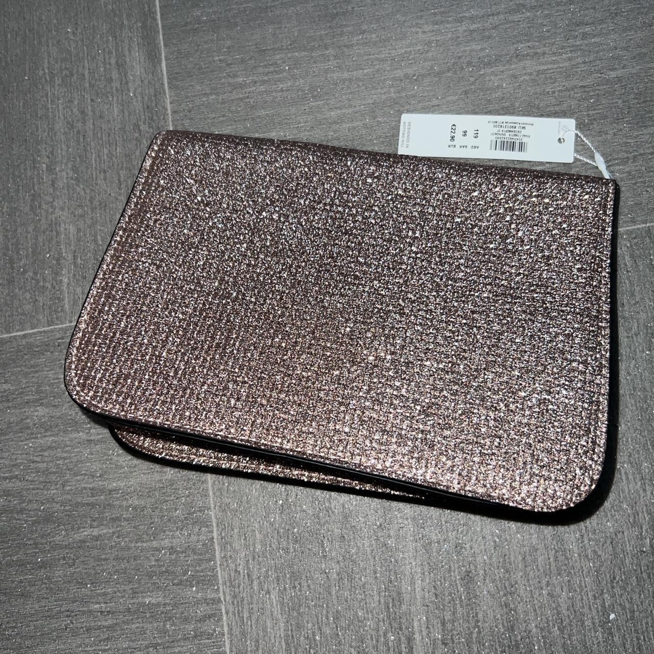Rose gold glitter Accessorise clutch bag, comes with... Depop