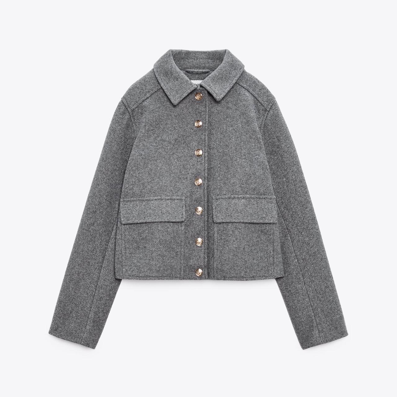 ★ZARA★ CLOTH JACKET WITH BUTTONS Zara Plush Overshirt with Metal Buttons — UFO No More
