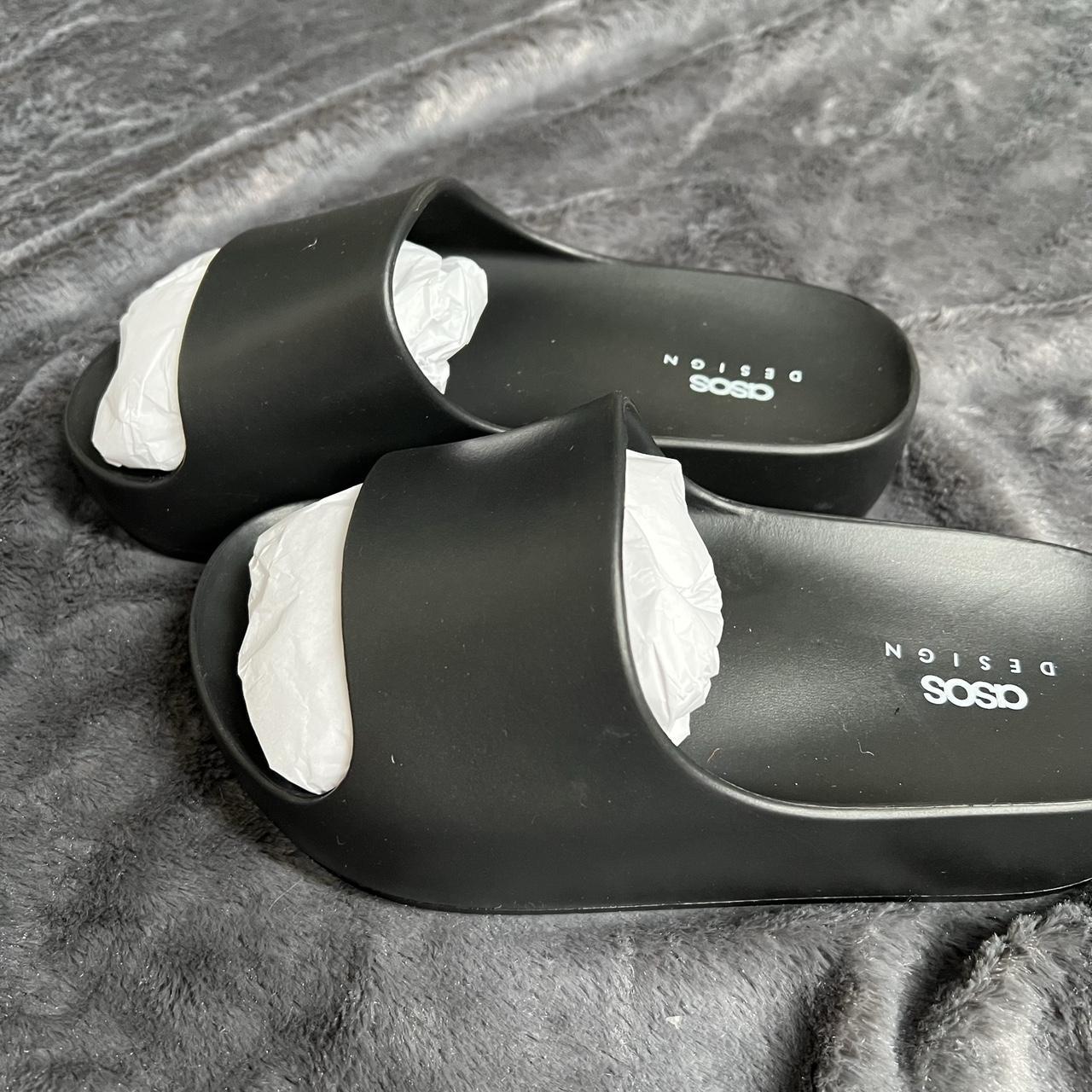 black platform slides size 5 (fits more like a size... Depop