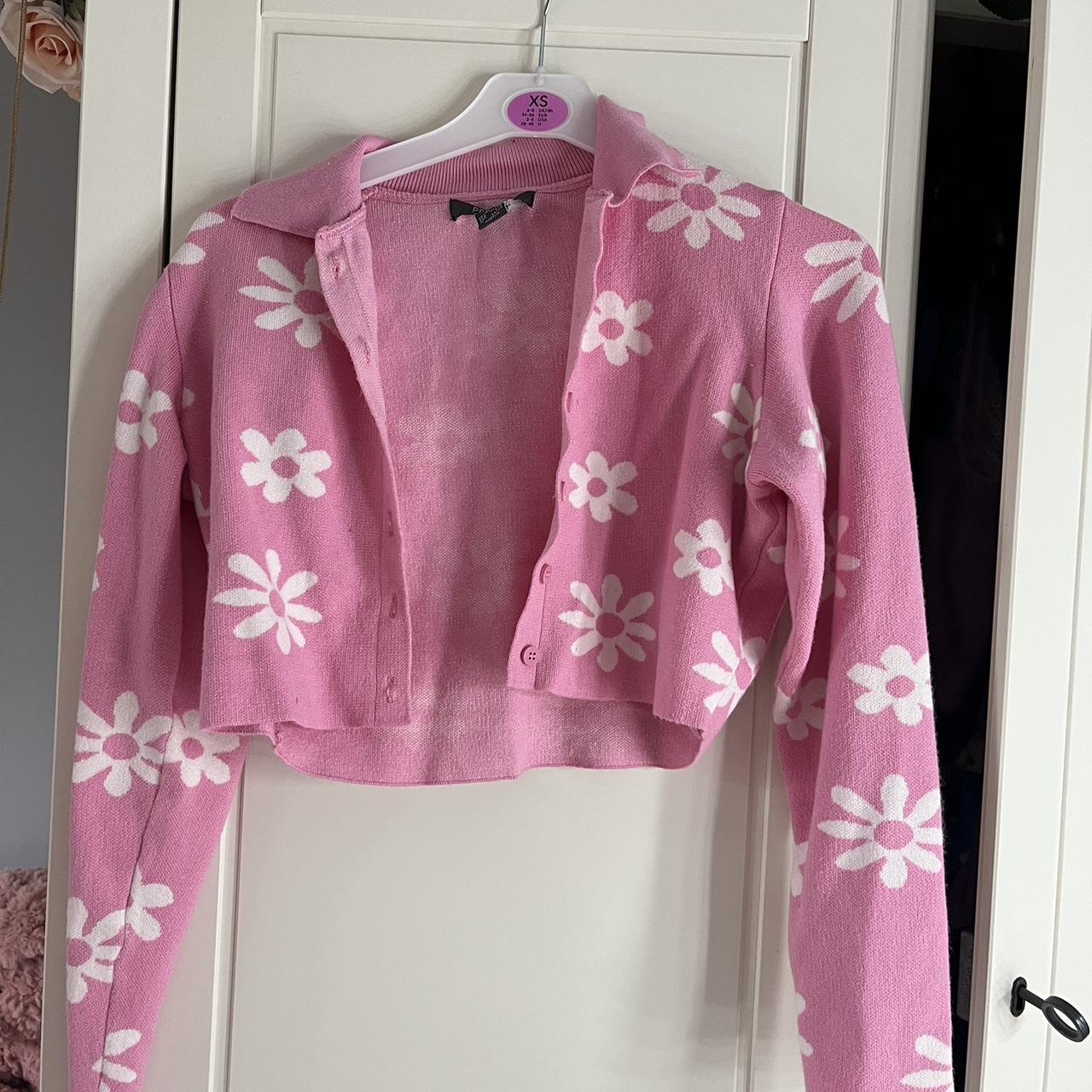 Primark pink floral cardigan, size xs, perfect... Depop
