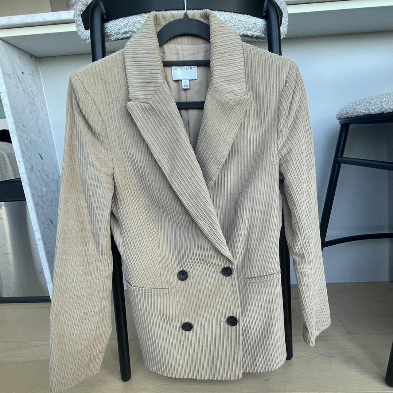 WITCHERY Corduroy Double Breasted Blazer... Depop