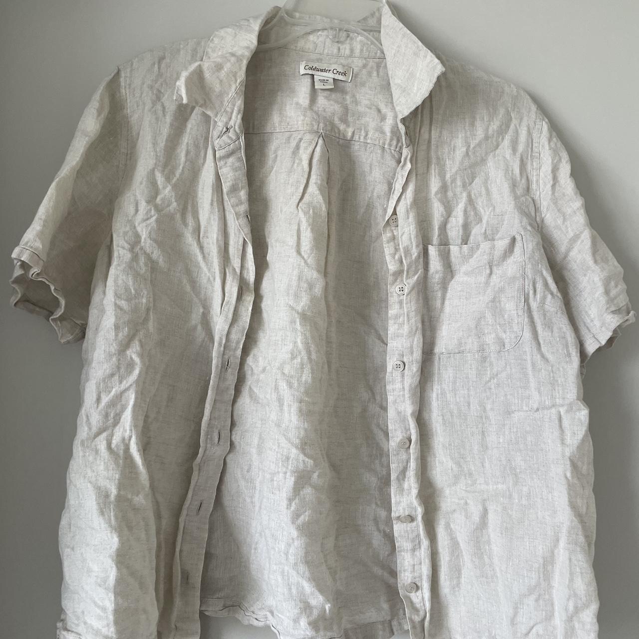 Coldwater Creek Women's White and Cream Blouse | Depop