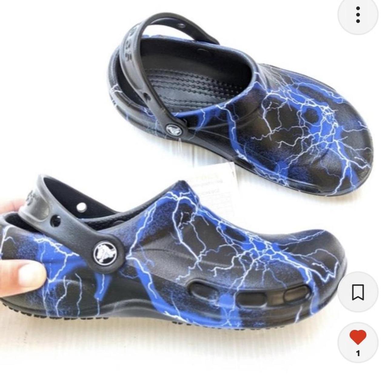 CROCS black blue lightening bistro graphic Depop