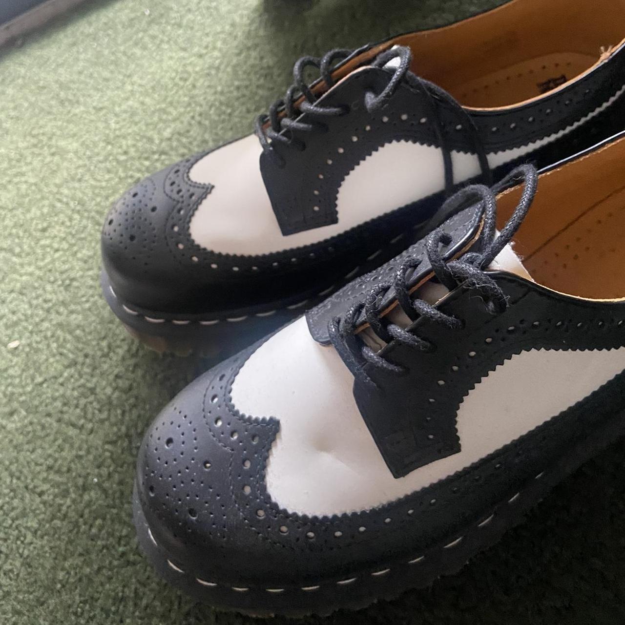 Dr. Martens Women's Black and White Brogues | Depop