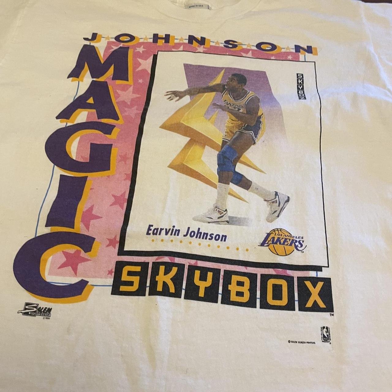 Vintage NBA La Lakers Magic Johnson Tee Shirt Size Medium Made in USA