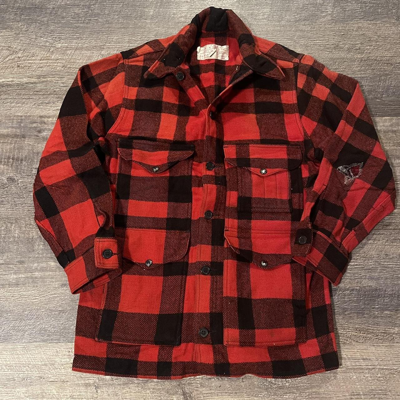 VTG Filson Buffalo Plaid Red LOT 110 Mackinaw Wool... - Depop