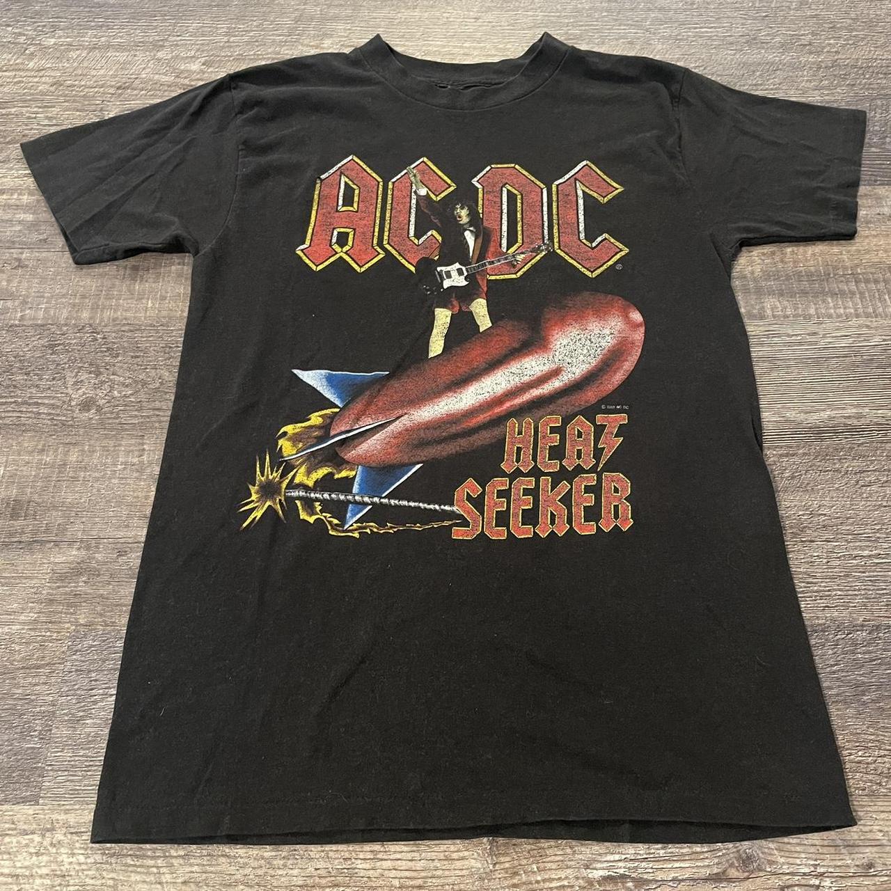 Vintage 1988 AC/DC Heat Seeker tour shirt, size... - Depop