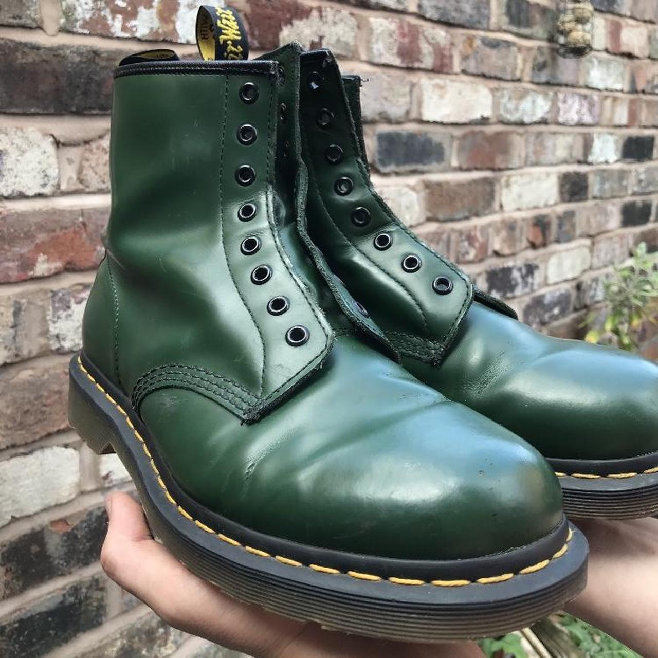 Dr. Martens Men's Green Boots Depop
