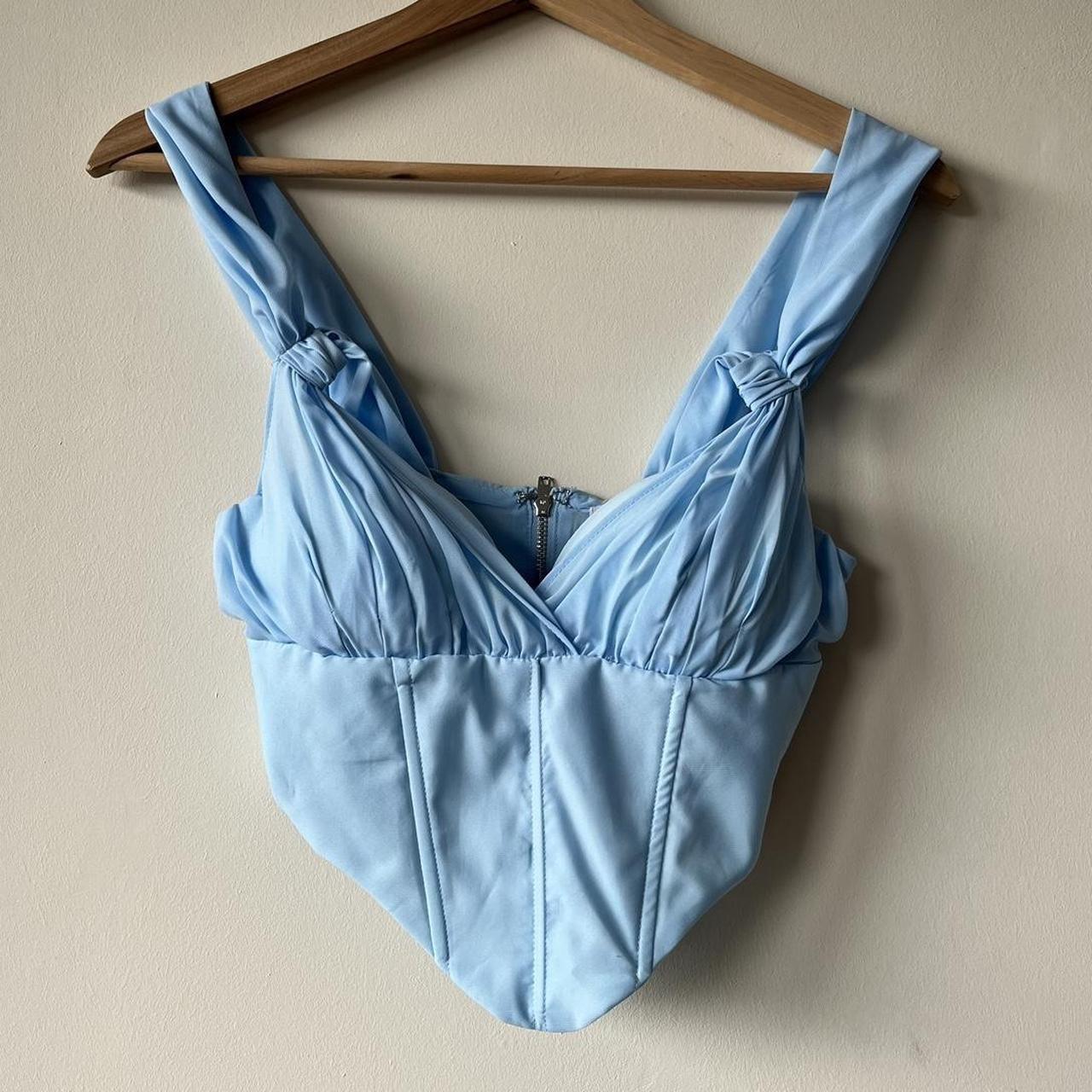 Oh Polly Blue Corset Top Size 6 🌀 Brand new with... Depop