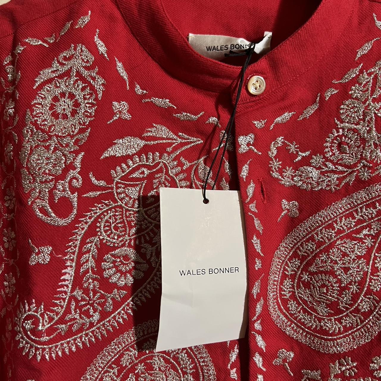 Wales Bonner Red Embroidered Menelik Embroidered Depop