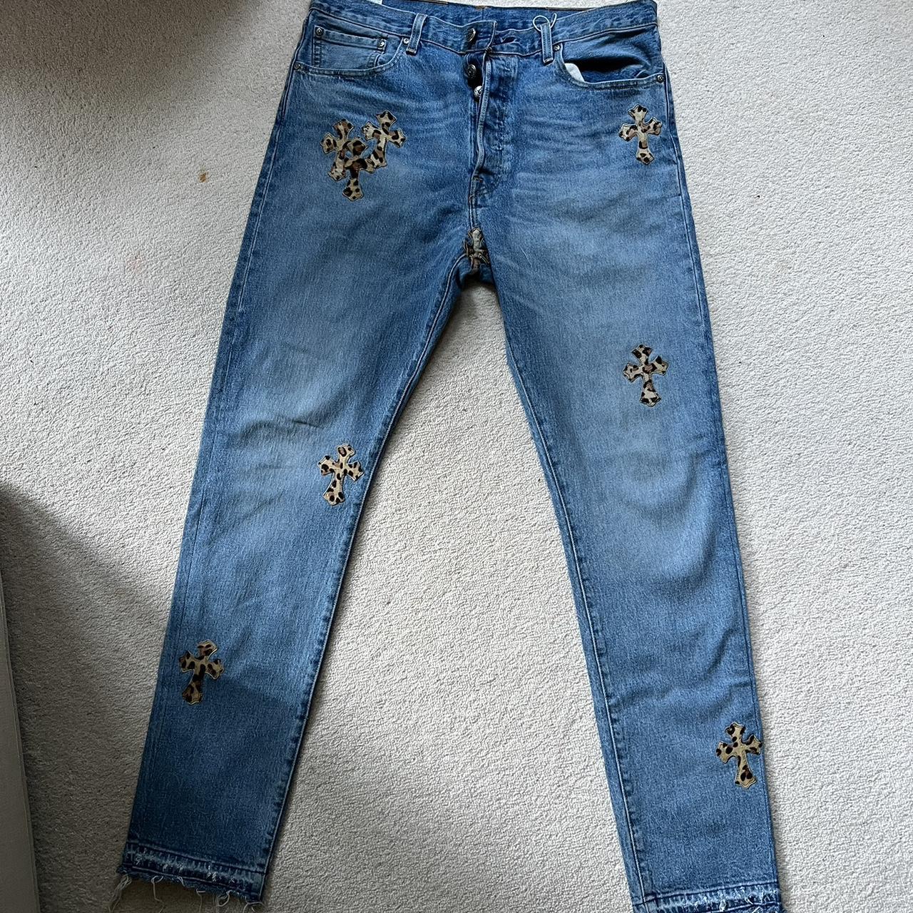 Chrome hearts jeans Genuine Size W33 Perfect... - Depop