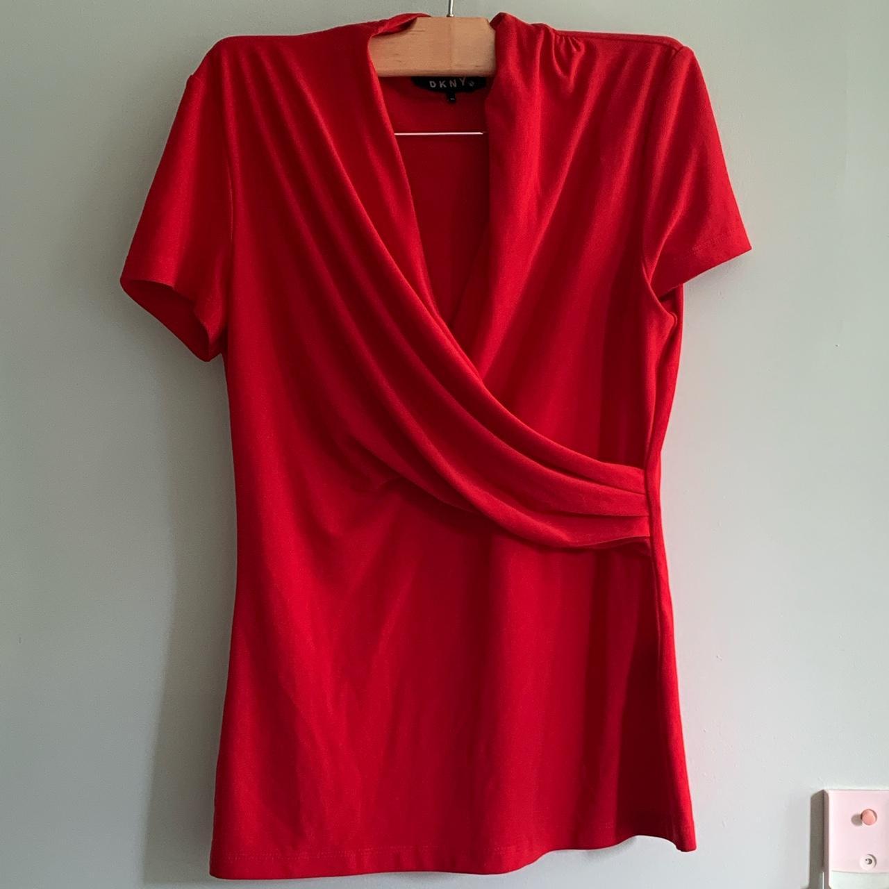 DKNY Women's Red Blouse | Depop