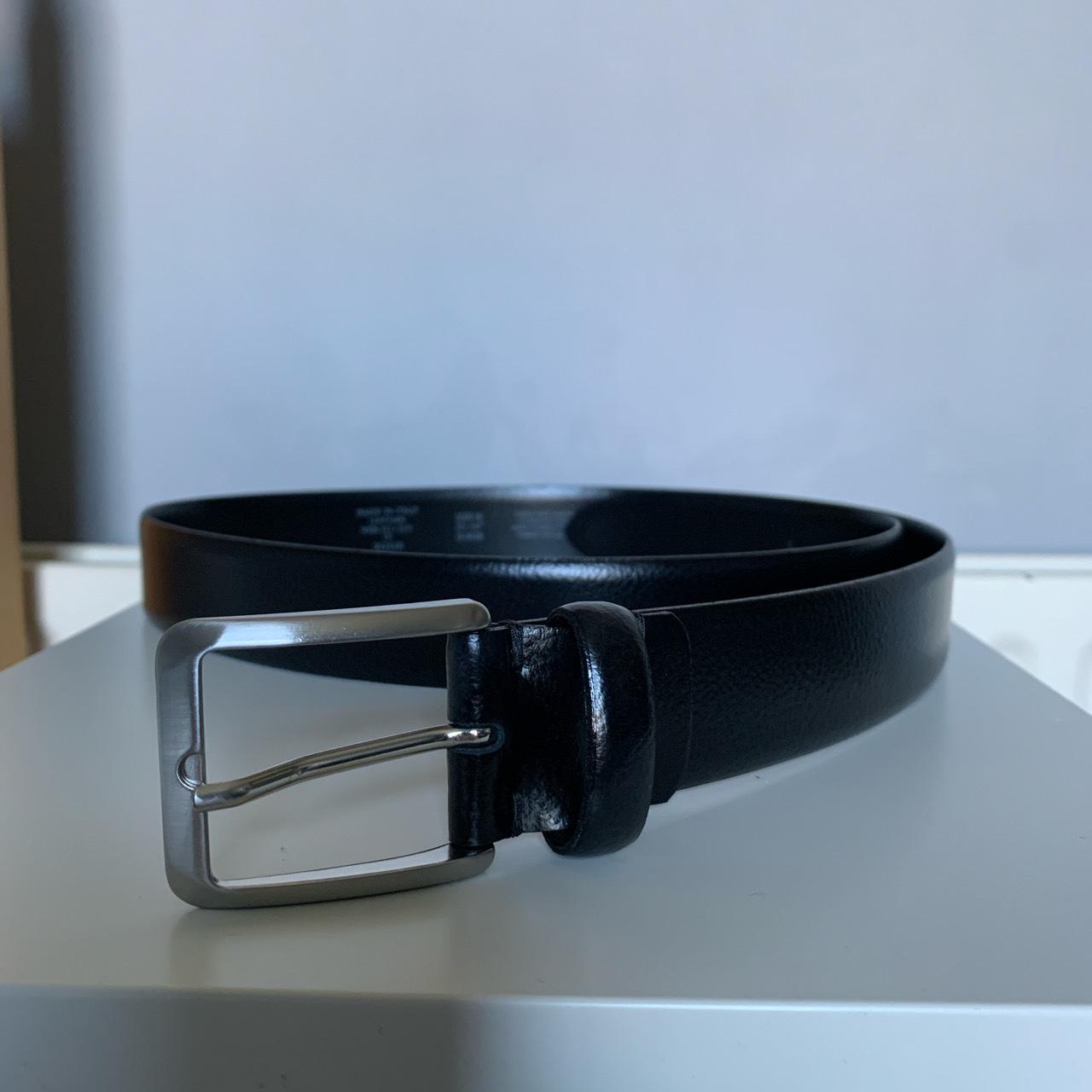 Mens next premium Italian black leather belt/ size... - Depop