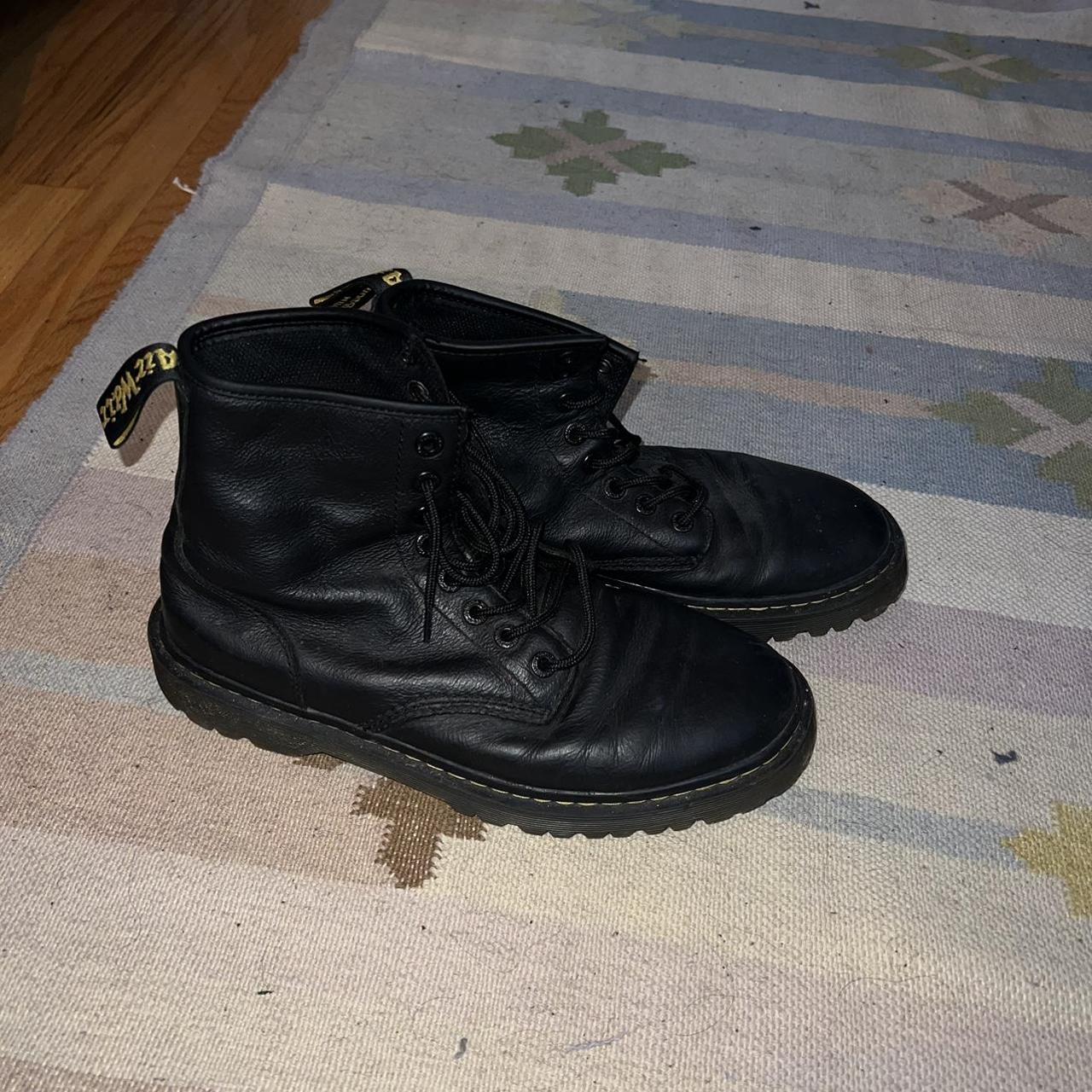 Vintage black Doc martens! Comfortable sick faded... - Depop