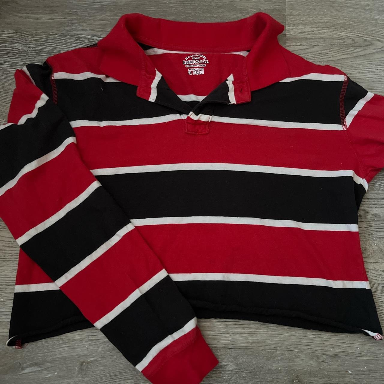 American Vintage Womens Red And Black Polo Shirts Depop 8535