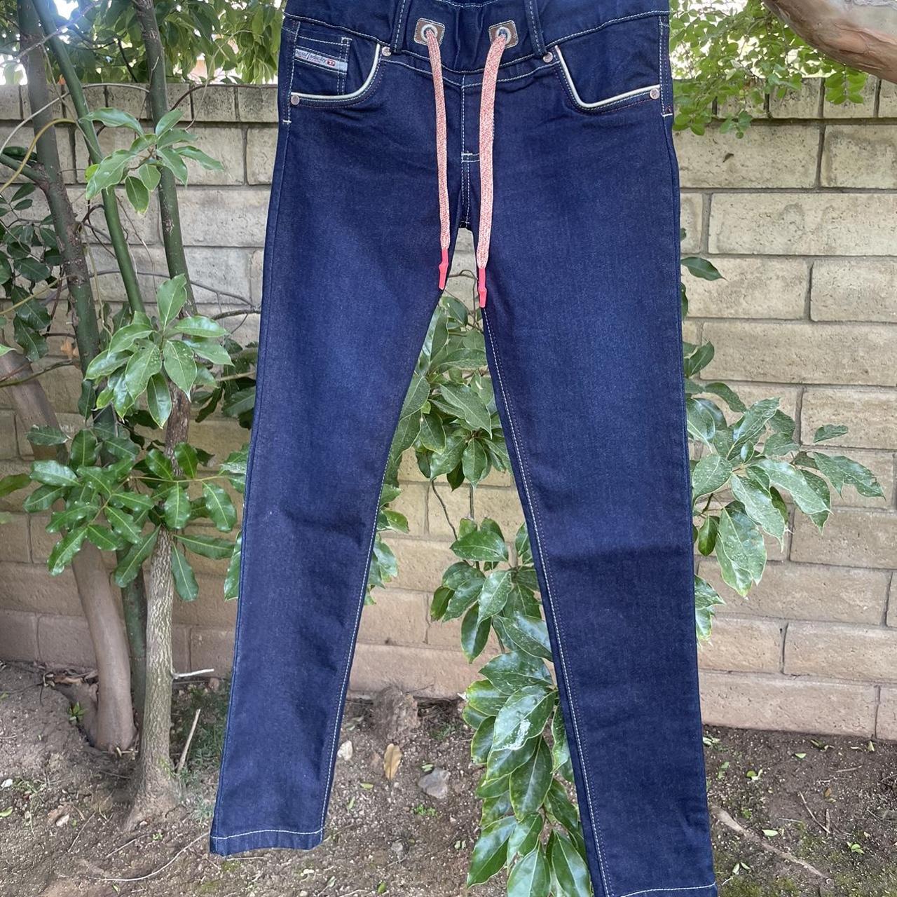 Jeans with red on sale line down the side