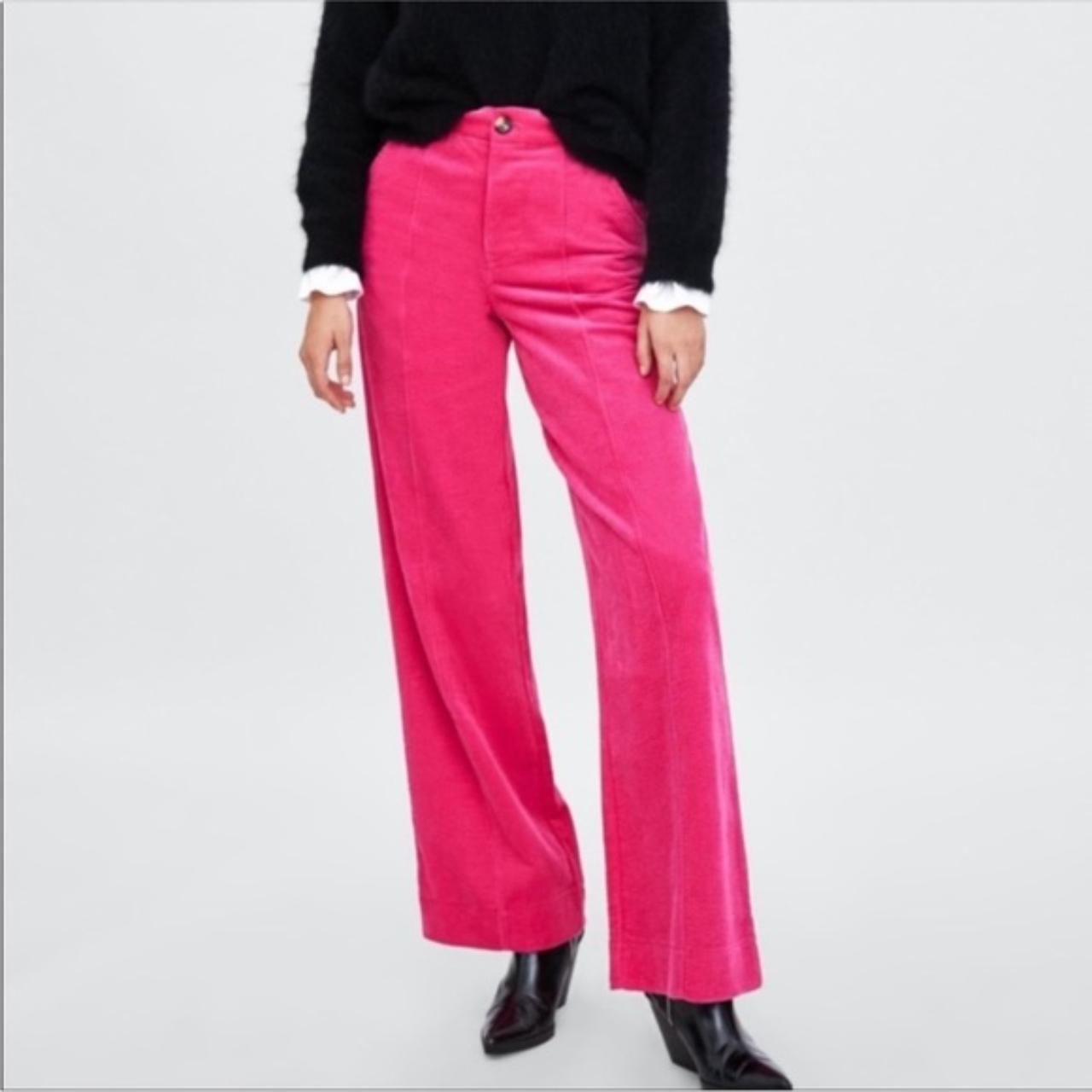 Zara pink corduroy hot sale trousers