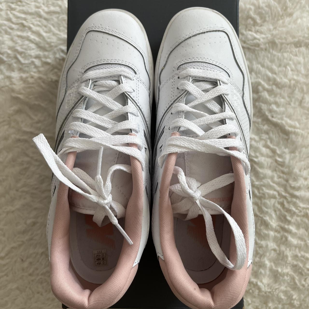 new balance 550 pink and white has been worn once... - Depop