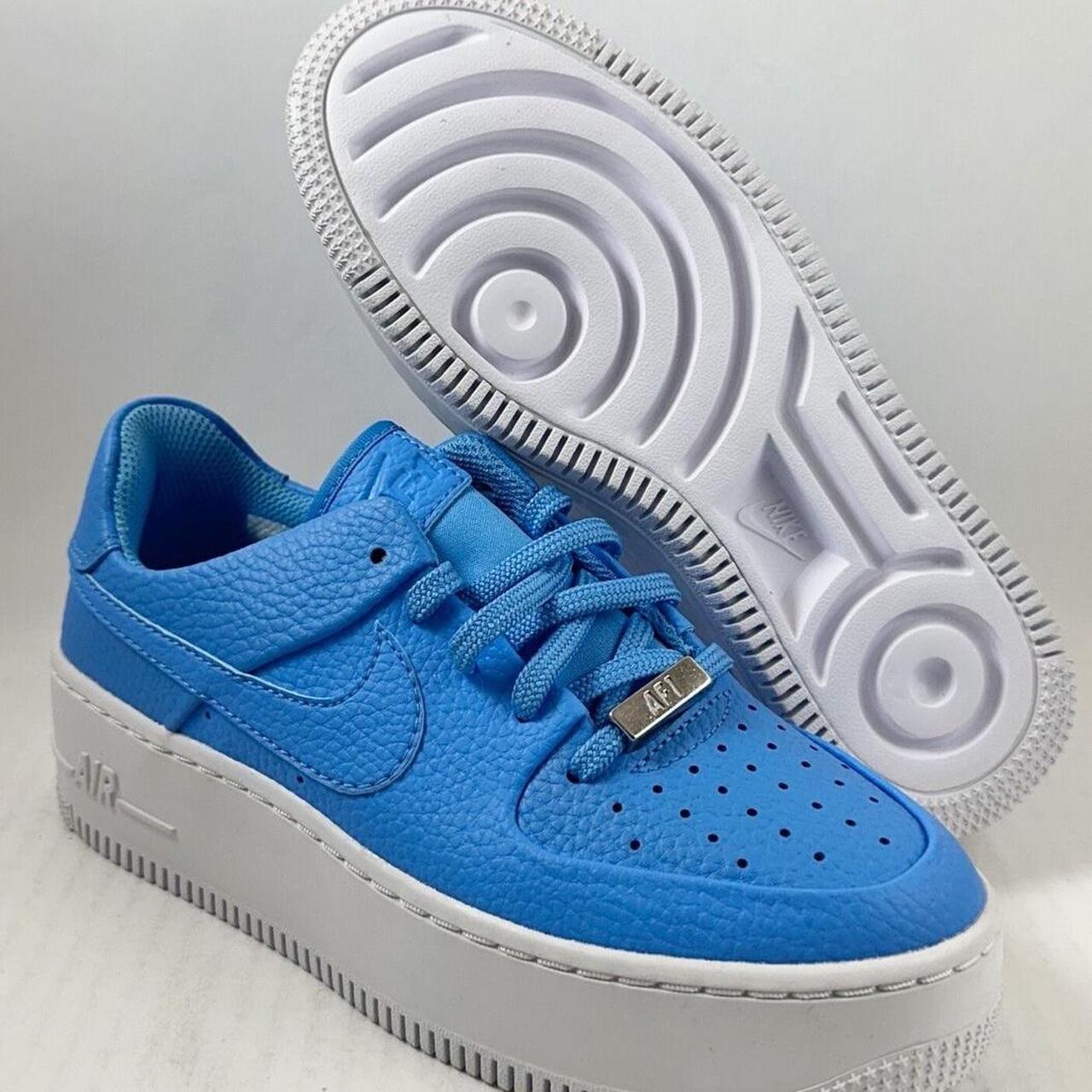 Nike Women s Air Force 1 Sage Low electric blue. Depop