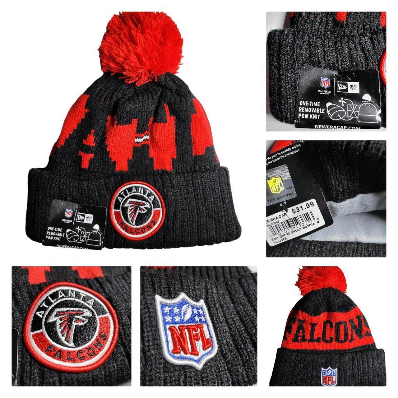 Buy the pom-pom beanie Atlanta Falcons Sideline by New Era