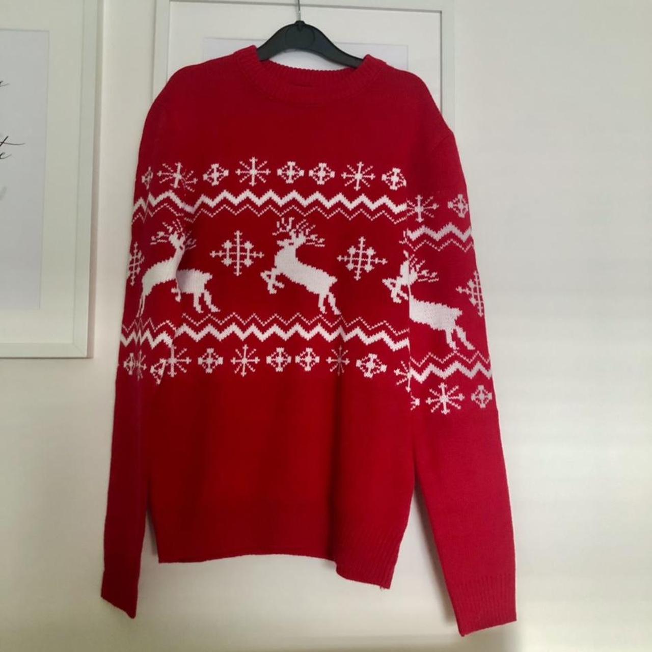 Red Christmas jumper From boohoo man (could be worn... - Depop