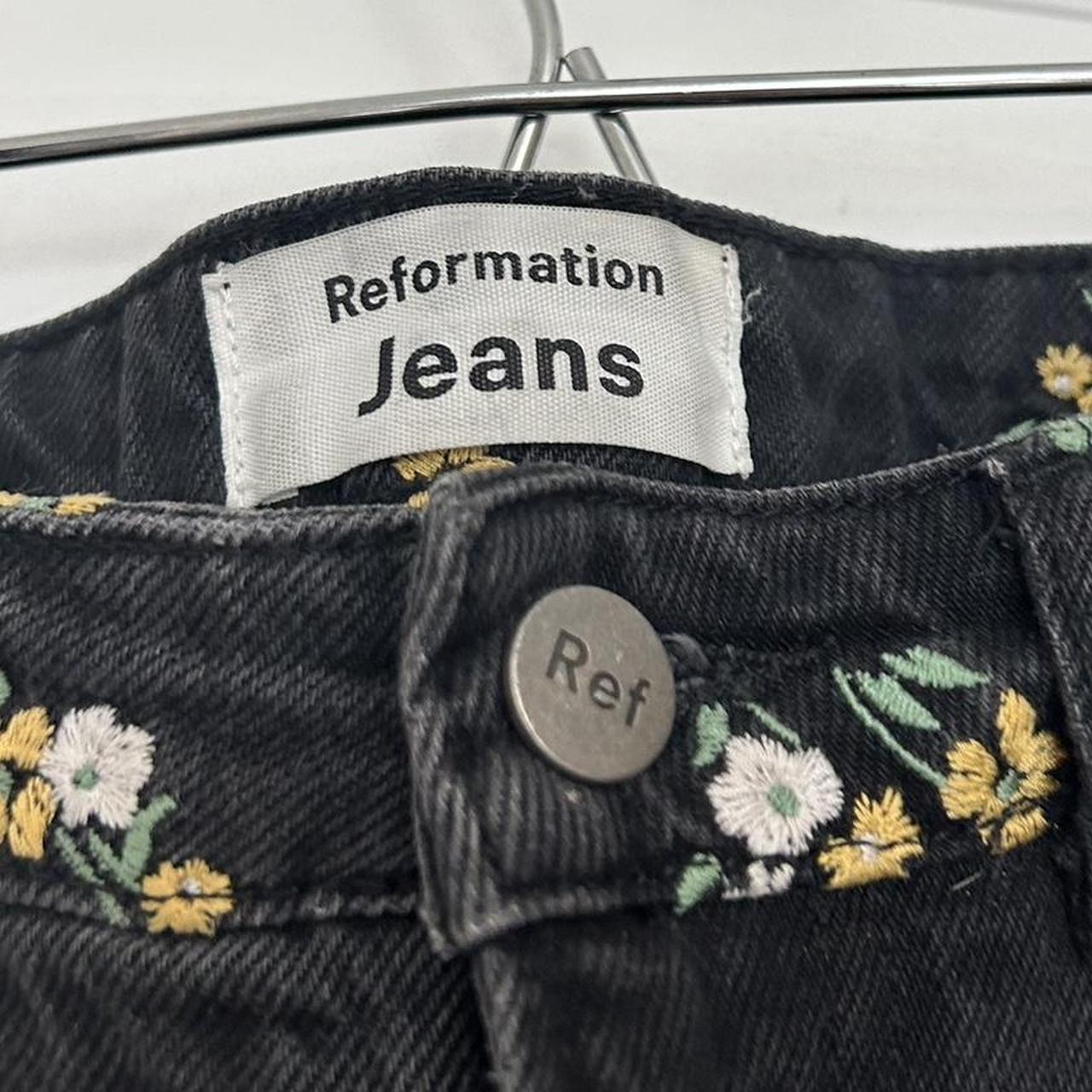 Reformation black daisy embroidered outlet jeans